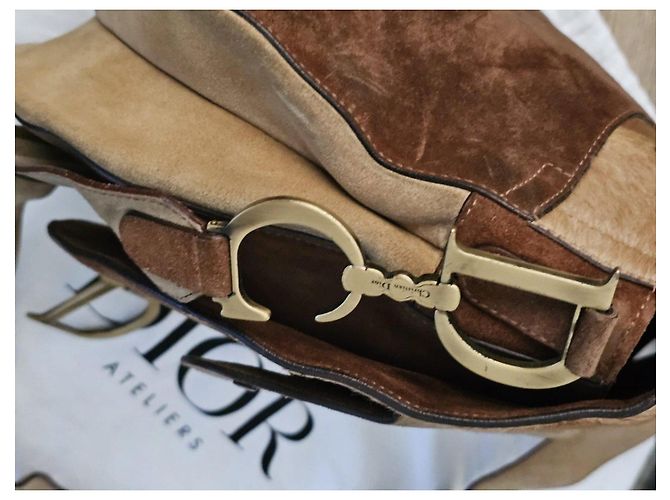 Bolsa Dior Saddle em couro e camurça - vista 10