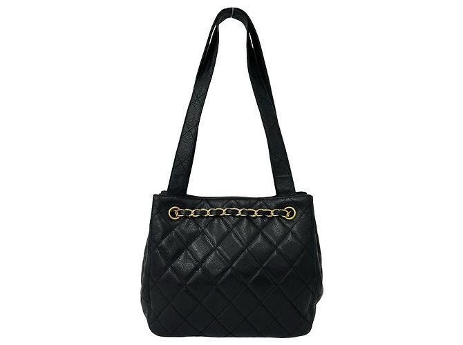 CHANEL Matelassé Coco Mark Black Semi-Schultertasche - Ansicht 3