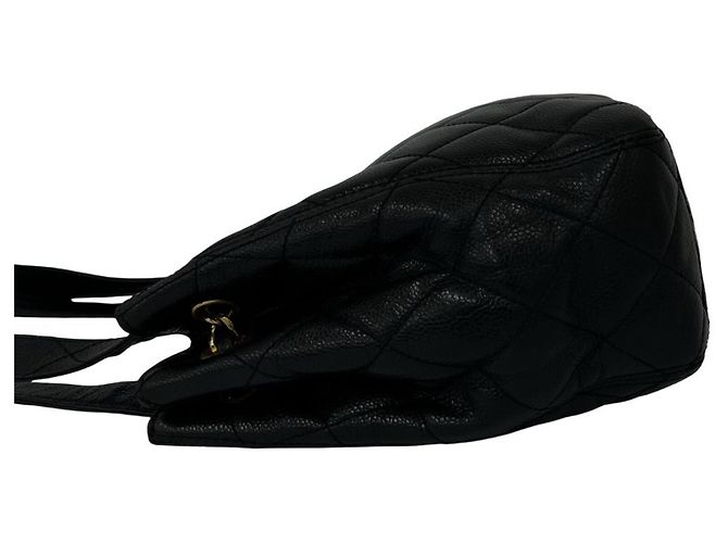 CHANEL Matelassé Coco Mark Black Semi-Schultertasche - Ansicht 5