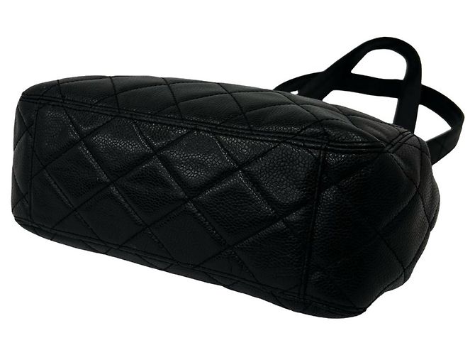 CHANEL Matelassé Coco Mark Black Semi-Schultertasche - Ansicht 8