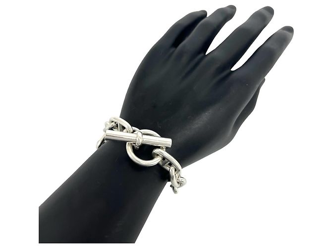 Hermès Pulsera de Dijes Hermes Chaine d'Ancre GM 13-link en Plata de Ley 925 - vista 2