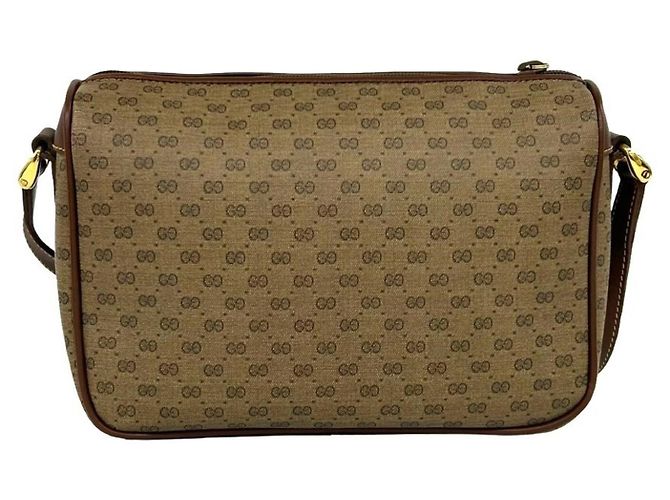 Gucci Vintage Micro GG Logo Pattern Schultertasche aus Leder - Ansicht 3