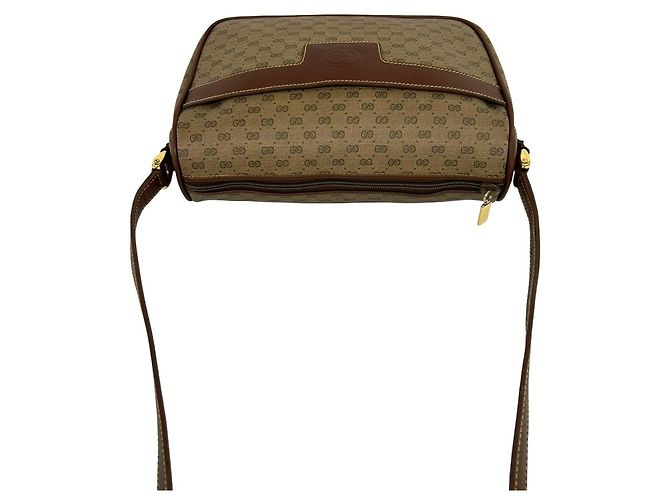 Gucci Vintage Micro GG Logo Pattern Schultertasche aus Leder - Ansicht 4