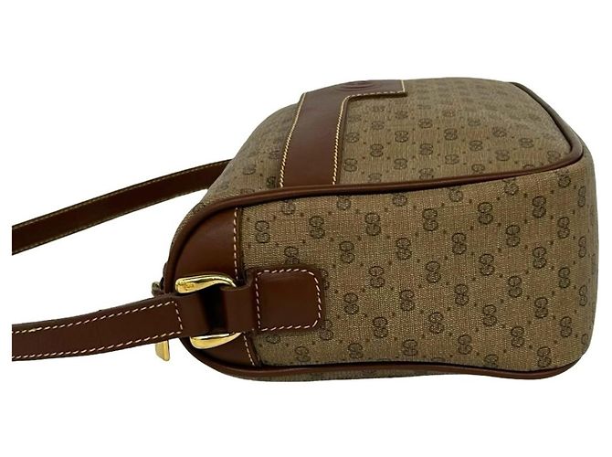 Gucci Vintage Micro GG Logo Pattern Schultertasche aus Leder - Ansicht 5