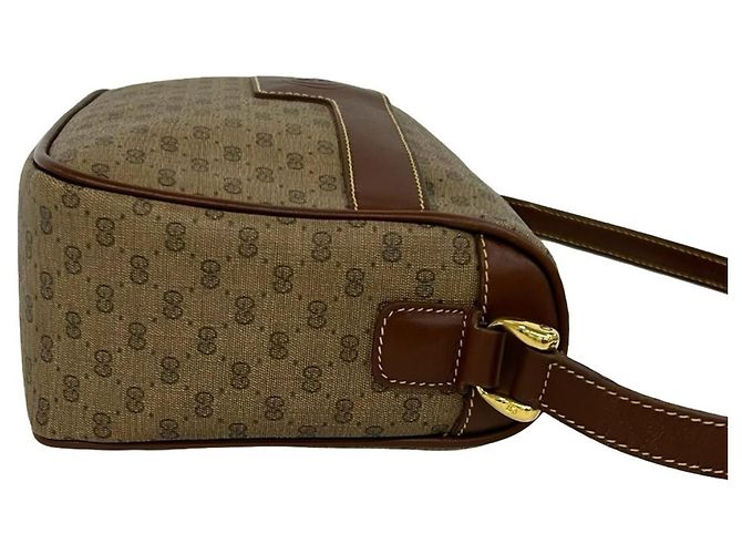 Gucci Vintage Micro GG Logo Pattern Schultertasche aus Leder - Ansicht 6