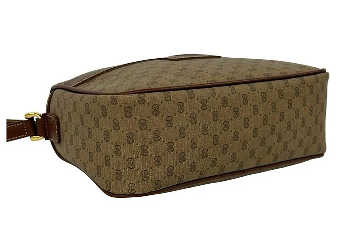 Gucci Vintage Micro GG Logo Pattern Schultertasche aus Leder - Ansicht 7