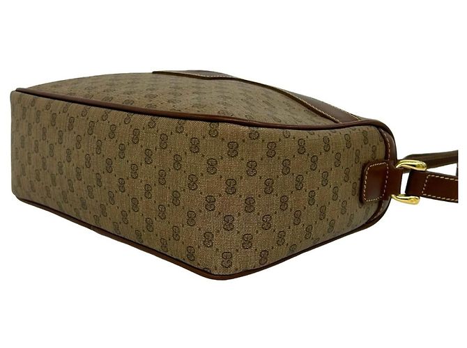 Gucci Vintage Micro GG Logo Pattern Schultertasche aus Leder - Ansicht 8