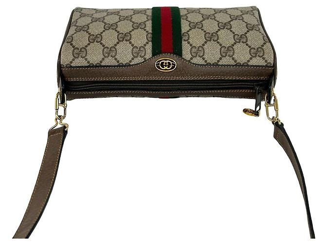Gucci Old Gucci Sherry Line Schultertasche mit GG-Logo-Muster - Ansicht 4