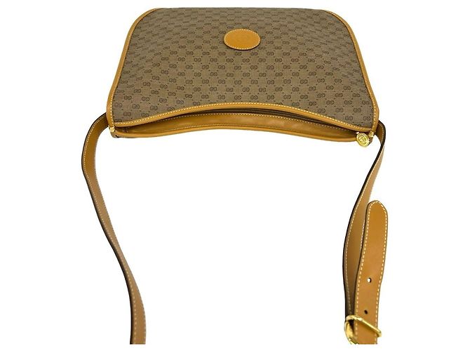Gucci Vintage Micro GG Logo Leder-Schultertasche - Ansicht 4