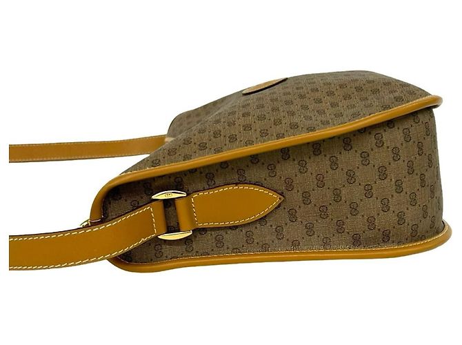 Gucci Vintage Micro GG Logo Leder-Schultertasche - Ansicht 5