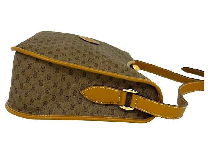 Gucci Vintage Micro GG Logo Leder-Schultertasche - Ansicht 6