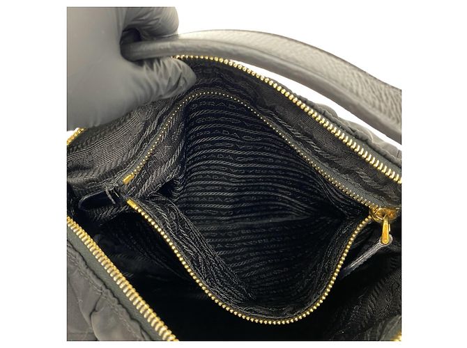 Borsa a mano Prada in nylon Tessuto trapuntato nero - vista 10