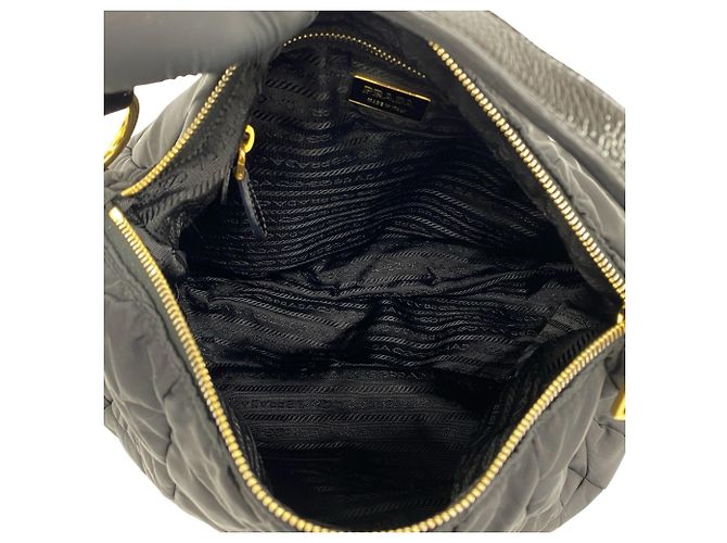 Borsa a mano Prada in nylon Tessuto trapuntato nero - vista 9