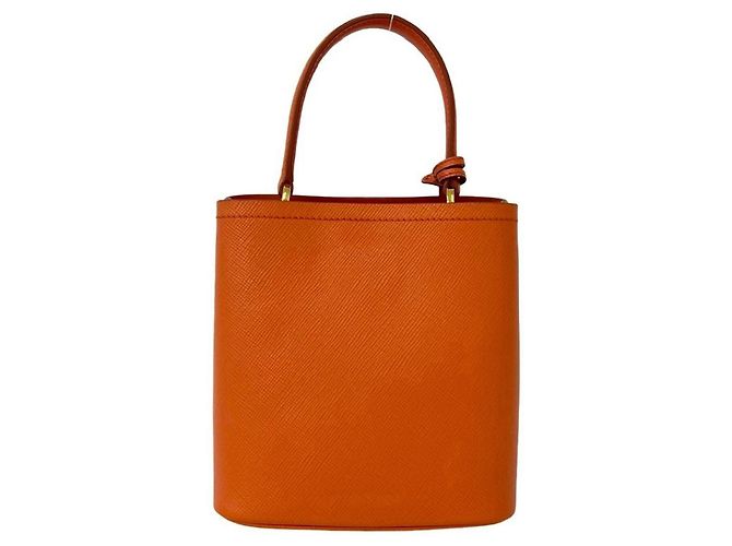 Saffiano Prada Panier Triangle Logo Plate Shoulder Bag - view 3