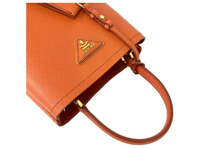 Saffiano Prada Panier Triangle Logo Plate Shoulder Bag - view 4