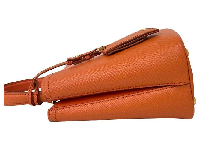 Saffiano Prada Panier Triangle Logo Plate Shoulder Bag - view 5
