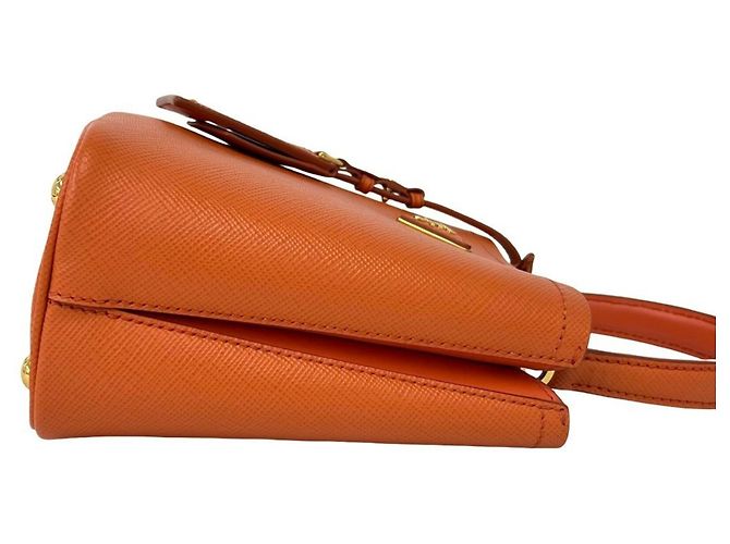 Saffiano Prada Panier Triangle Logo Plate Shoulder Bag - view 6
