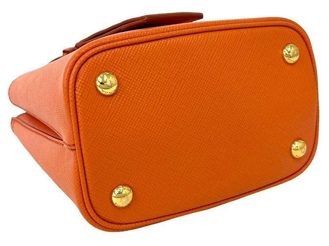 Saffiano Prada Panier Triangle Logo Plate Shoulder Bag - view 7