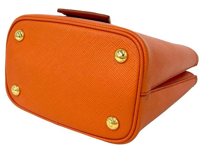 Saffiano Prada Panier Triangle Logo Plate Shoulder Bag - view 8