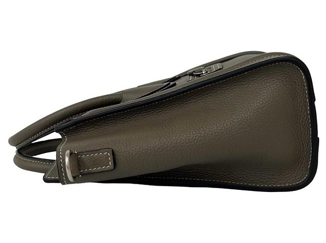 Céline Bolsa Celine Luggage Nano em couro de bezerro Gray - vista 5