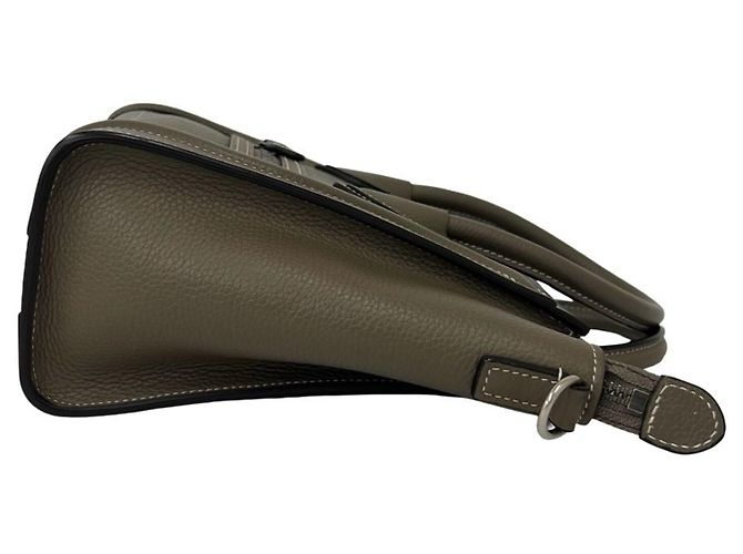 Céline Bolsa Celine Luggage Nano em couro de bezerro Gray - vista 6