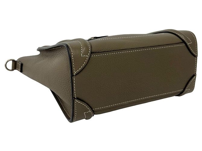 Céline Bolsa Celine Luggage Nano em couro de bezerro Gray - vista 7