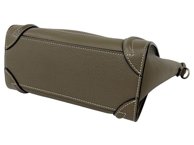 Céline Bolsa Celine Luggage Nano em couro de bezerro Gray - vista 8