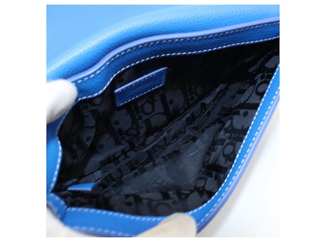 Borsa a tracolla Christian Dior Saddle Blue - vista 3