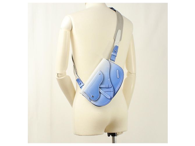 Borsa a tracolla Christian Dior Saddle Blue - vista 9