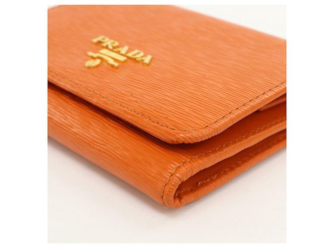 Carteira Prada Tri-fold em Orange - vista 6