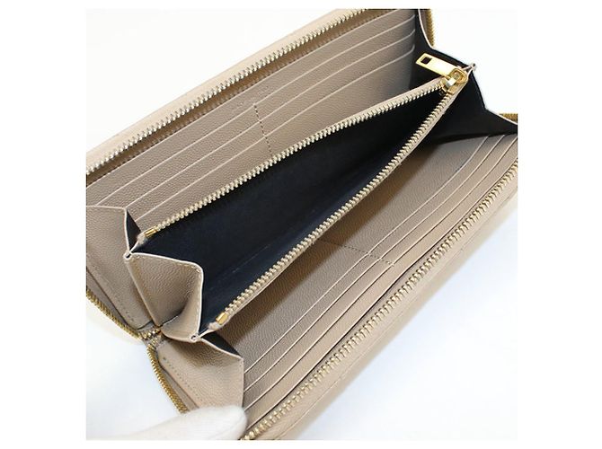 Autre Marque Cartera larga Saint Laurent de piel beige - vista 3