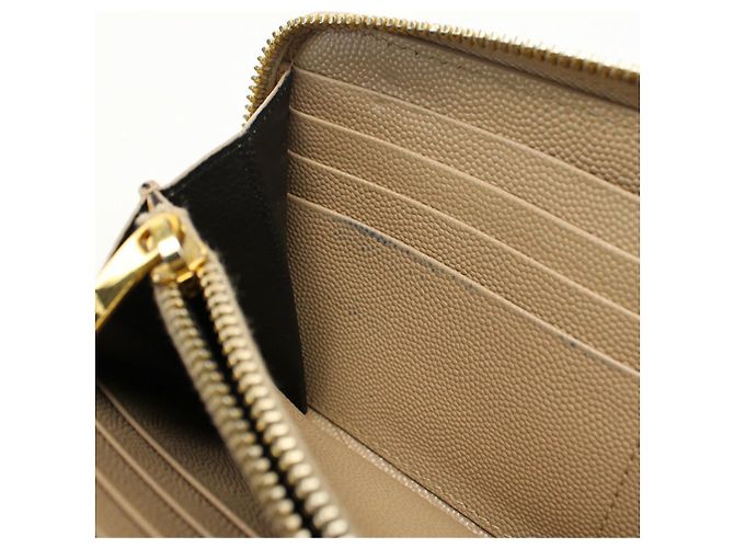 Autre Marque Cartera larga Saint Laurent de piel beige - vista 5