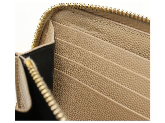 Autre Marque Cartera larga Saint Laurent de piel beige - vista 6