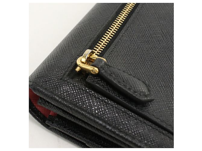 Prada Black Calfskin Bi-fold Long Wallet - Ansicht 8