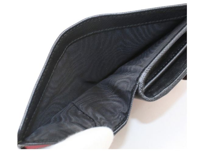 Cartera bi-fold Prada en piel de becerro negra - vista 4