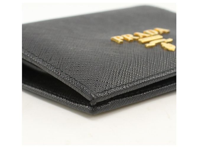Saffiano Carteira Bi-Fold Prada em couro de bezerro preto - vista 7