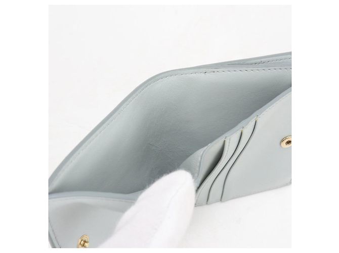 Céline Portafoglio bi-fold in pelle blu Celine - vista 4