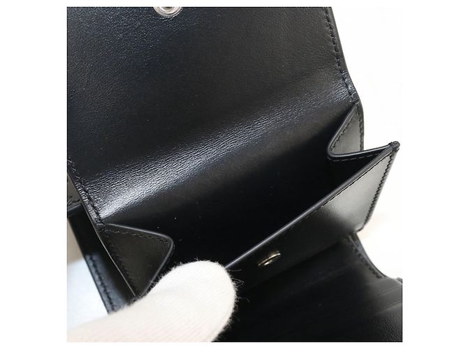 Triomphe Céline Portafoglio Tri-fold Celine in pelle nera - vista 7