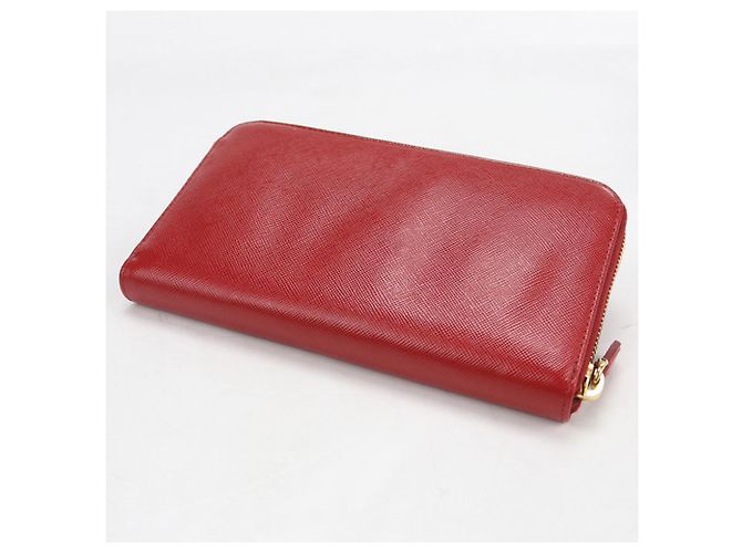 Saffiano Carteira longa Prada em couro vermelho - vista 2