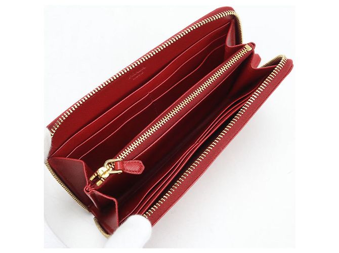 Saffiano Carteira longa Prada em couro vermelho - vista 3