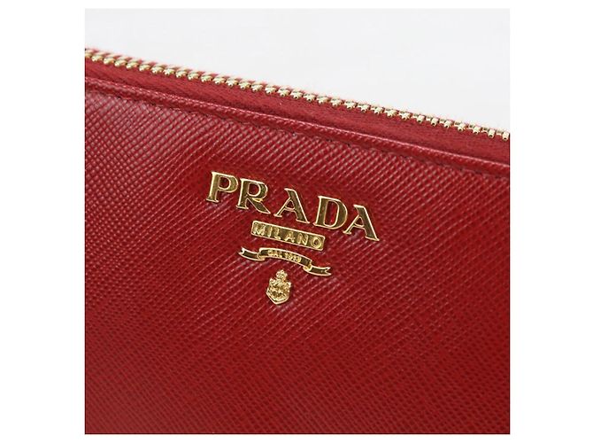 Saffiano Carteira longa Prada em couro vermelho - vista 5