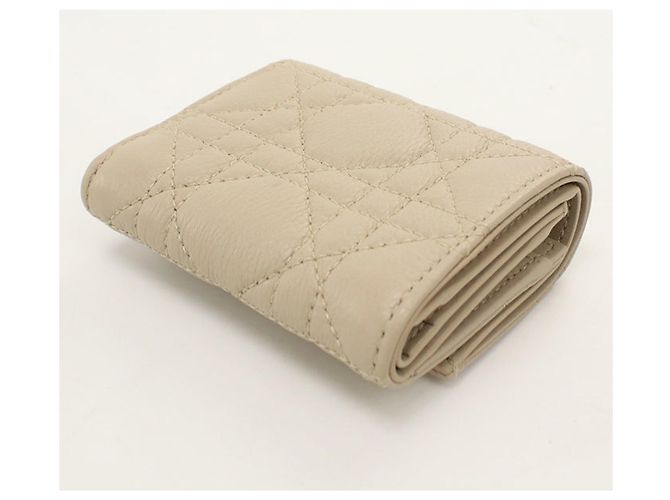 Cartera tri-fold Christian Dior Beige - vista 2