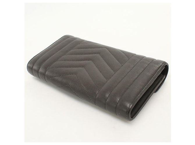 Autre Marque Portafoglio lungo bi-fold Saint Laurent Grigio - vista 2