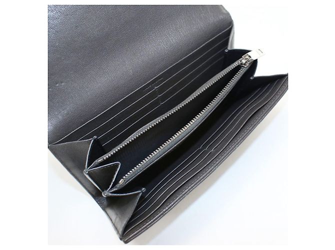 Autre Marque Portafoglio lungo bi-fold Saint Laurent Grigio - vista 3