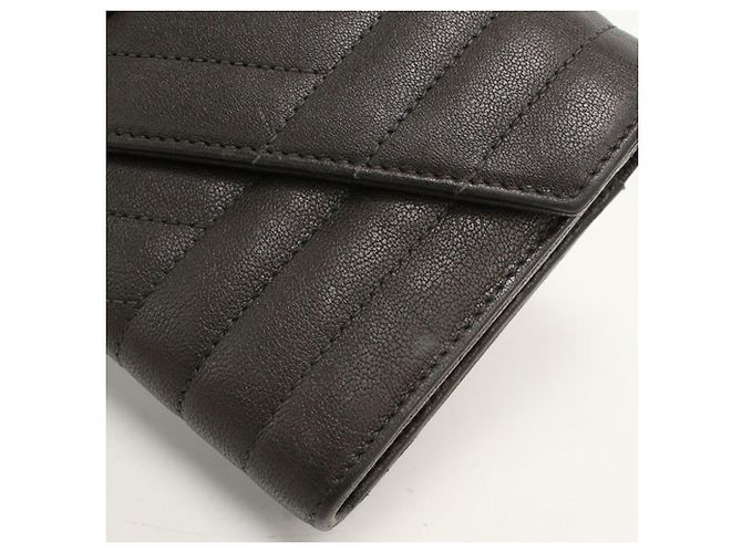 Autre Marque Portafoglio lungo bi-fold Saint Laurent Grigio - vista 7