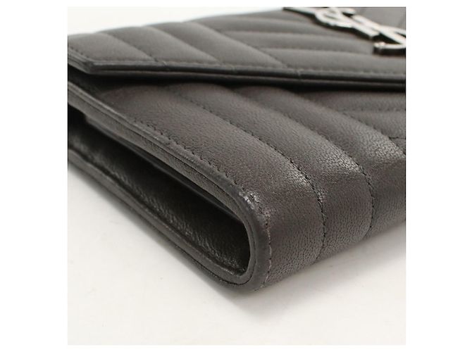 Autre Marque Portafoglio lungo bi-fold Saint Laurent Grigio - vista 8