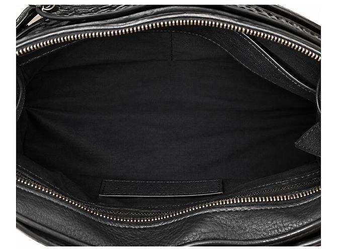 Borsa Hobo Burberry Waltham in pelle martellata nera - vista 11