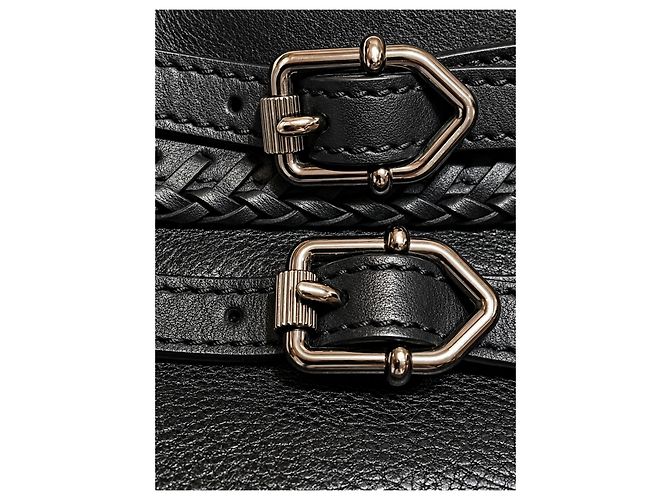 Borsa Hobo Burberry Waltham in pelle martellata nera - vista 12