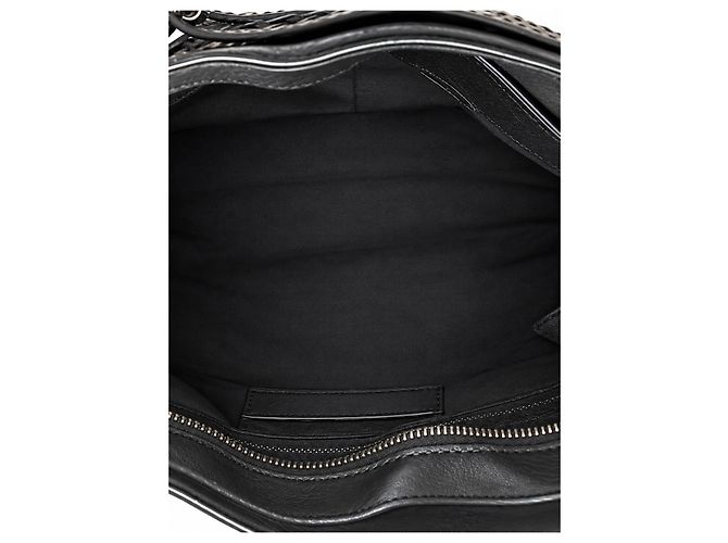 Borsa Hobo Burberry Waltham in pelle martellata nera - vista 6
