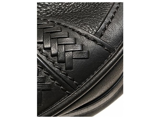 Borsa Hobo Burberry Waltham in pelle martellata nera - vista 7